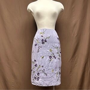 Floral embroidered slip skirt